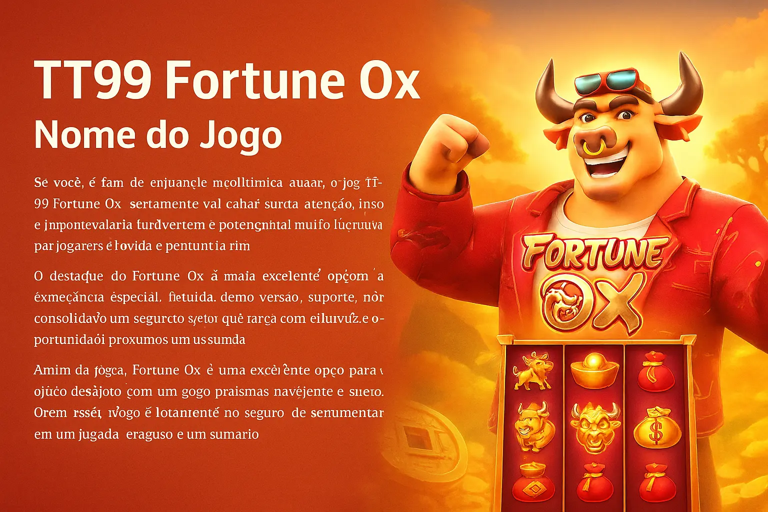 Fortune Ox no TT99 - Aposte Agora e Reivindique Seus Ganhos